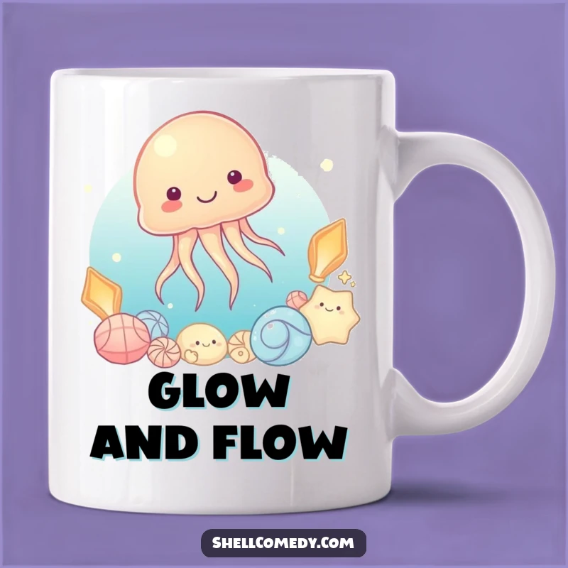 Funny Jellyfish Shell Mug: Hilarious Ocean Dweller Gift for Calm Moments