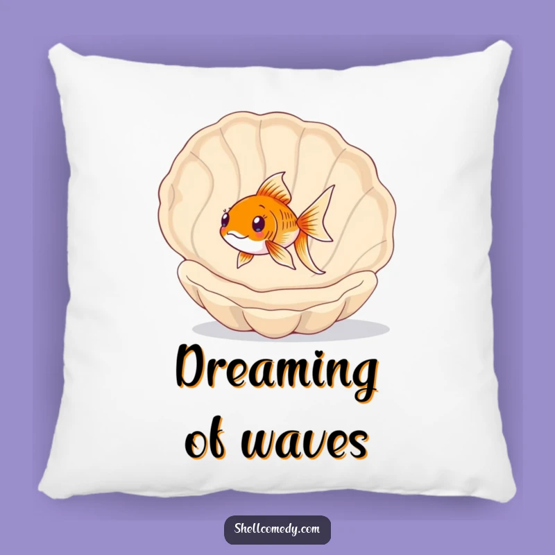Funny Goldfish Seashell Pillow: Adorable Ocean Accent, Lovely Funny Gift