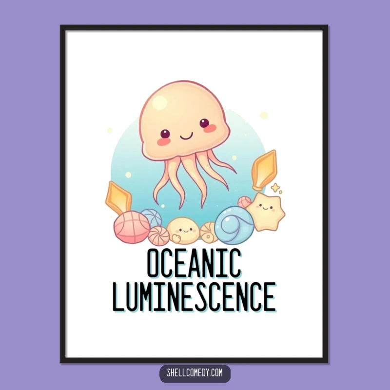 Funny Jellyfish Shell Art Print: Hilarious Wall Decor, Perfect DIY Funny Gift