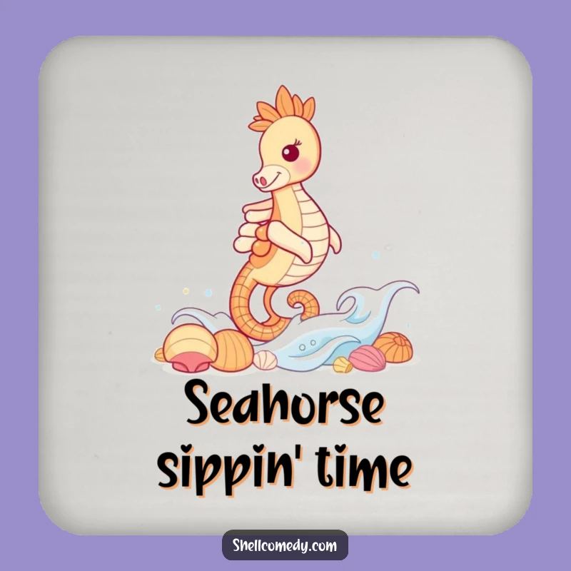 Funny Seahorse Wave Coaster: Hilarious Drink Accessory, Perfect Funny Gift
