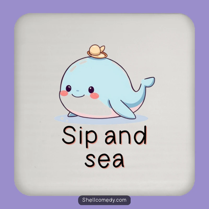 Funny Whale Shell Coaster: Protect Surfaces with Ocean Charm Funny Gift