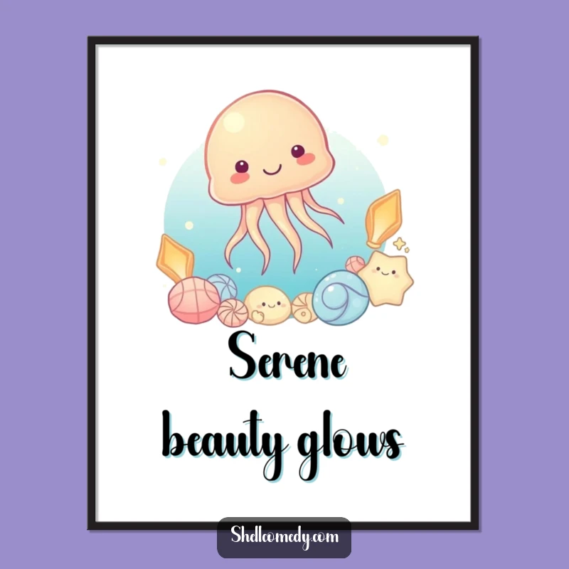 Funny Jellyfish Shell Poster: Hilarious Ocean Art, Perfect Funny Gift