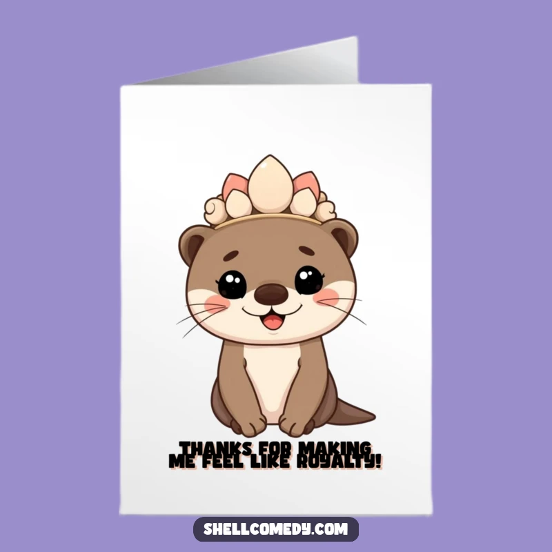 Free Printable Thank You Card: Otter's Crown Thanks, Sweet Downloadable Gift!