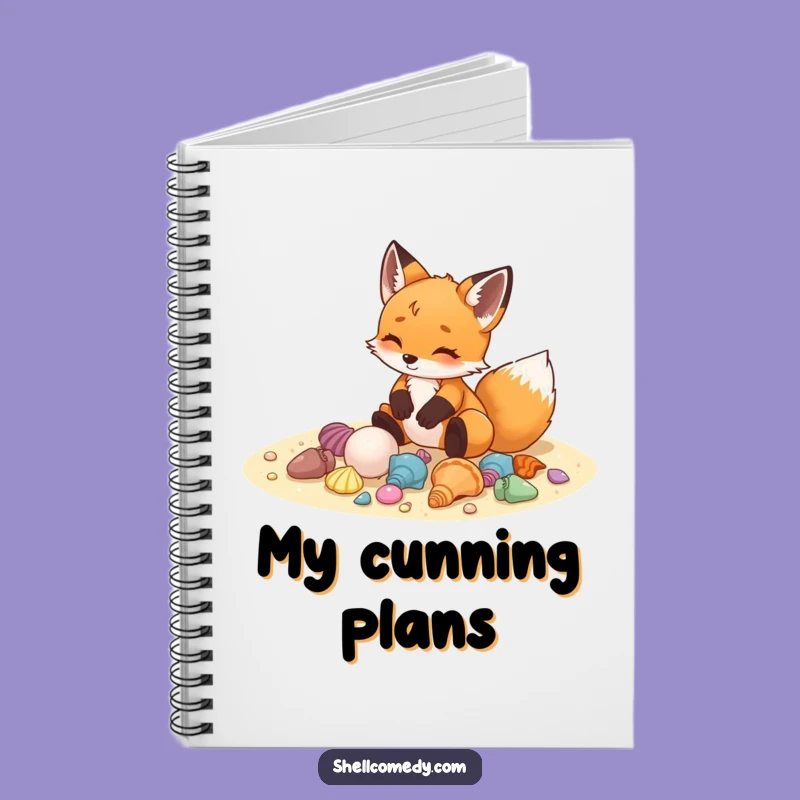 Funny Fox Cub Seashells Notebook: Delighted Beach Journal Gift