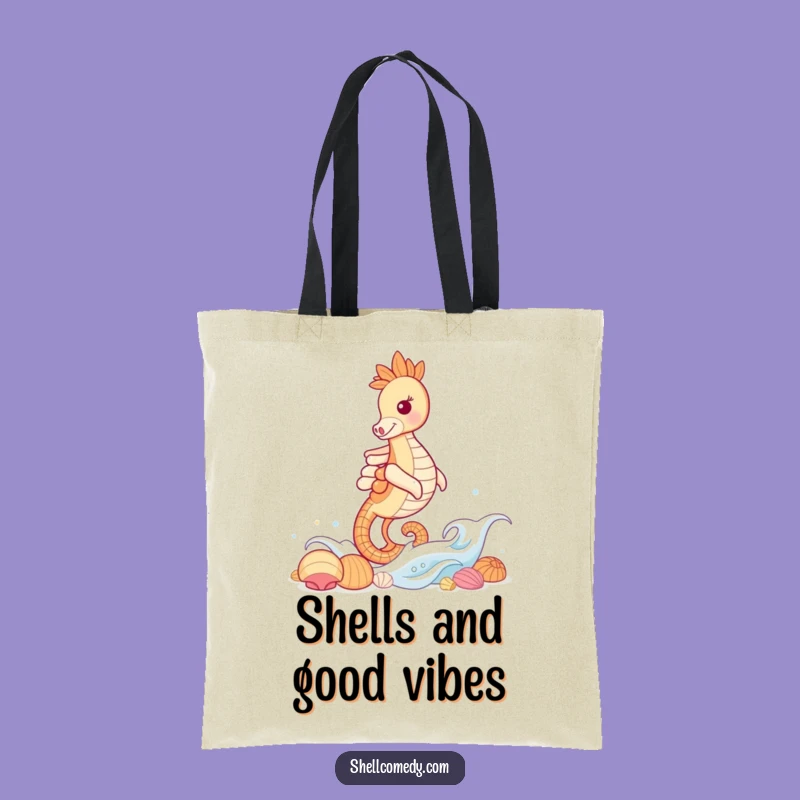 Funny Seahorse Wave Tote Bag: Hilarious Beach Accessory, Great Funny Gift